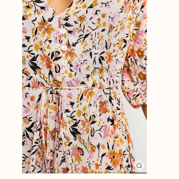 Petal & Pup Multicolor Floral Kelda Maxi Dress 3/4 Sleeves Size M Spring Flowy - Picture 4 of 13